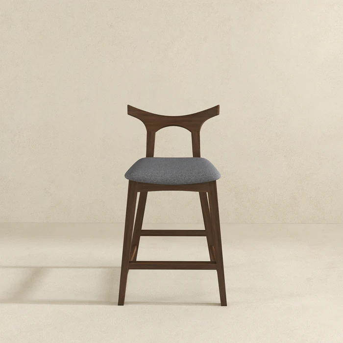 Hester Solid Wood Upholstered Square Bar Chair (Set Of 2)