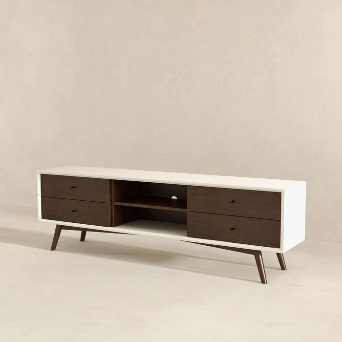 Caroline Walnut White TV Stand