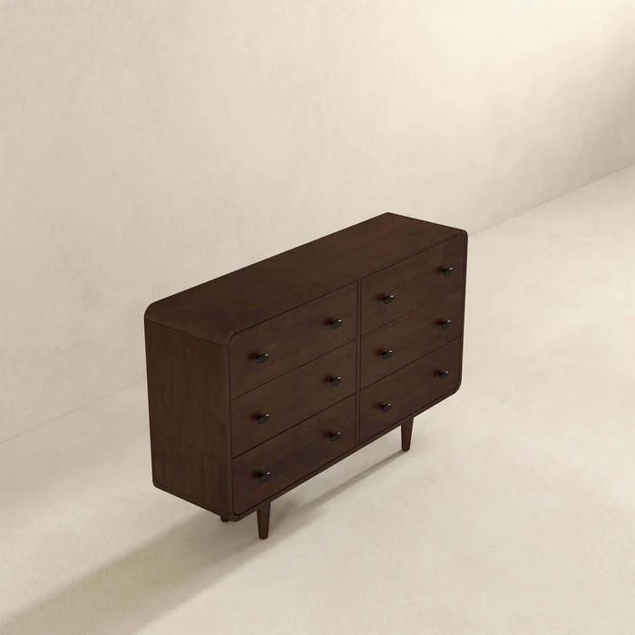 Alexa Mid Century Modern Dresser 6 Drawers