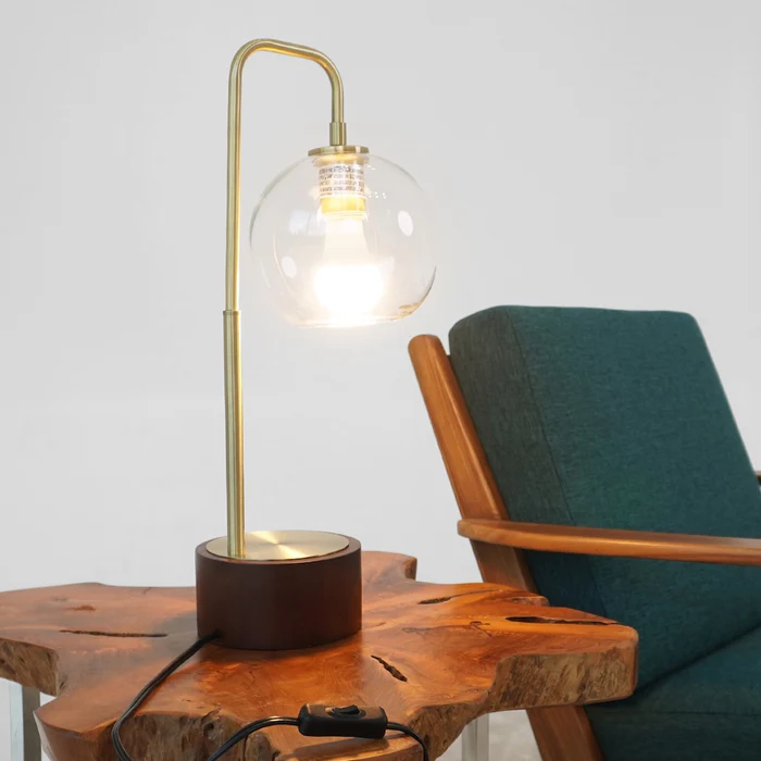 LuxeRay Simple Glass Globe Arched Table Lamp
