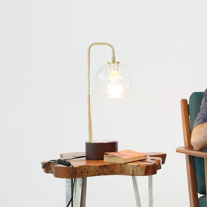 LuxeRay Simple Glass Globe Arched Table Lamp