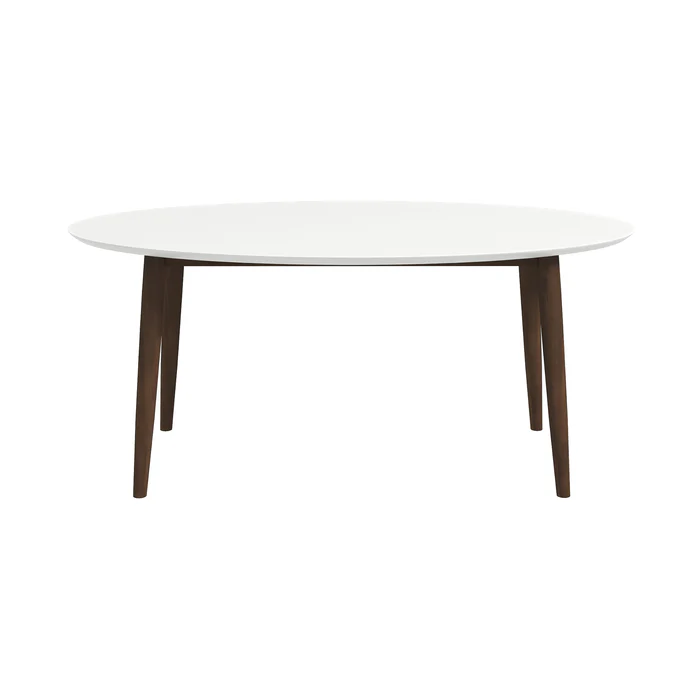 Ada Solid Wood White Top Oval Dining Table