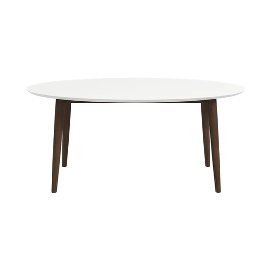 Ada Solid Wood White Top Oval Dining Table