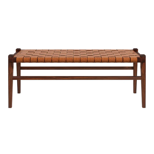 Cody Tan Leather Bench